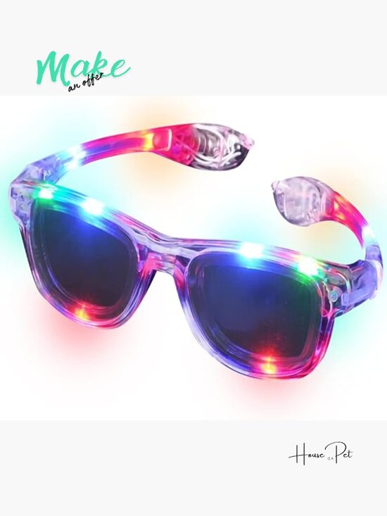 Light Up Retro Sunglasses with 3 Flashing Modes LED Eyewear for Costume Party main image 3